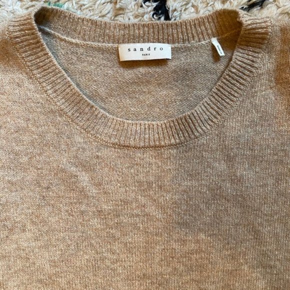 Sandro Natural Amour Striped Sleeve Sweater - Picture 2 of 4